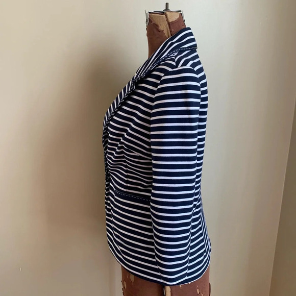 Laundry By Shelli Segal Navy and White Striped Blazer - Picture 10 of 11